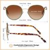 image:imageCARFIA Retro Round Polarized Sunglasses for Women UV Protection Acetate Arms Metal Frame Driving GlassesE Tortoise Frame  Brown Gradient Lens