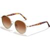 image:imageCARFIA Retro Round Polarized Sunglasses for Women UV Protection Acetate Arms Metal Frame Driving GlassesE Tortoise Frame  Brown Gradient Lens