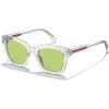 image:imageCARFIA Acetate Polarized Sunglasses for Women UV400 Protection Trendy Cat Eye Shades Designer Sun Glasses CA3005F4 Clear White Frame Green Lenses