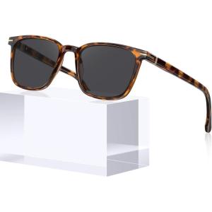 image:imageCARFIA Classic Polarized Sunglasses for Men UV400 Protection Flexible Acetate Shades with Core Wire Design CA31238B Tortoiseshell Frame Gray Lenses