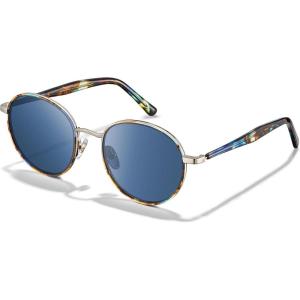 image:imageCARFIA Retro Round Polarized Sunglasses for Women UV Protection Acetate Arms Metal Frame Driving GlassesF Blue Tortoise Frame  Blue Gradient Lens