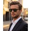 image:imageCARFIA Polarized Sunglasses for Men UV400 Protection  Pilot Design Acetate Sun Glasses for Driving Fishing Outdoor CA53551 Brown Striped Frame Green Lens