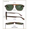 image:imageCARFIA Polarized Sunglasses for Men UV400 Protection  Pilot Design Acetate Sun Glasses for Driving Fishing Outdoor CA53551 Brown Striped Frame Green Lens