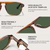 image:imageCARFIA Polarized Sunglasses for Men UV400 Protection  Pilot Design Acetate Sun Glasses for Driving Fishing Outdoor CA53551 Brown Striped Frame Green Lens