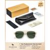 image:imageCARFIA Polarized Sunglasses for Men UV400 Protection  Pilot Design Acetate Sun Glasses for Driving Fishing Outdoor CA53556 Transparent Tea Frame Green Lens