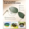 image:imageCARFIA Polarized Sunglasses for Men UV400 Protection  Pilot Design Acetate Sun Glasses for Driving Fishing Outdoor CA53556 Transparent Tea Frame Green Lens