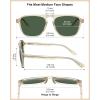 image:imageCARFIA Polarized Sunglasses for Men UV400 Protection  Pilot Design Acetate Sun Glasses for Driving Fishing Outdoor CA53556 Transparent Tea Frame Green Lens