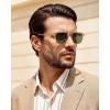 image:imageCARFIA Polarized Sunglasses for Men UV400 Protection  Pilot Design Acetate Sun Glasses for Driving Fishing Outdoor CA53556 Transparent Tea Frame Green Lens