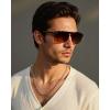 image:imageCARFIA Polarized Sunglasses for Men UV400 Protection  Pilot Design Acetate Sun Glasses for Driving Fishing Outdoor CA53559 Tortoise Frame Brown Lens