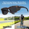 image:imageCARFIA Retro Sport Casual Polarized Sunglasses For Men With Removable Side Shield UV 400 Protection CA09211 Tortoise Frame Gray Lens