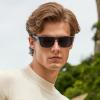 image:imageCARFIA Retro Sport Casual Polarized Sunglasses For Men With Removable Side Shield UV 400 Protection CA09211 Tortoise Frame Gray Lens