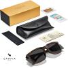 image:imageCARFIA Retro Sport Casual Polarized Sunglasses For Men With Removable Side Shield UV 400 Protection CA09211 Tortoise Frame Gray Lens