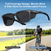 image:imageCARFIA Retro Sport Casual Polarized Sunglasses For Men With Removable Side Shield UV 400 Protection CA09212 Black Frame Gray Lens