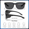 image:imageCARFIA Retro Sport Casual Polarized Sunglasses For Men With Removable Side Shield UV 400 Protection CA09212 Black Frame Gray Lens