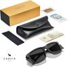 image:imageCARFIA Retro Sport Casual Polarized Sunglasses For Men With Removable Side Shield UV 400 Protection CA09212 Black Frame Gray Lens
