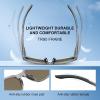 image:imageCARFIA Retro Sport Casual Polarized Sunglasses For Men With Removable Side Shield UV 400 Protection CA09214 Gray Frame Blue Lens