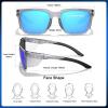 image:imageCARFIA Retro Sport Casual Polarized Sunglasses For Men With Removable Side Shield UV 400 Protection CA09214 Gray Frame Blue Lens
