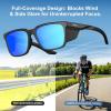 image:imageCARFIA Retro Sport Casual Polarized Sunglasses For Men With Removable Side Shield UV 400 Protection CA09215 Black Frame Blue Lens