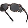 image:imageCARFIA Retro Sport Casual Polarized Sunglasses For Men With Removable Side Shield UV 400 Protection CA09211 Tortoise Frame Gray Lens