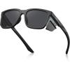 image:imageCARFIA Retro Sport Casual Polarized Sunglasses For Men With Removable Side Shield UV 400 Protection CA09212 Black Frame Gray Lens
