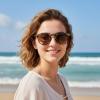 image:imageCARFIA Polarized Sunglasses for Women Acetate Frame SmallMedium Size UV400 Protection  Anti Glare CA52882 Tortoise Frame Gradient Brown Lens