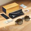 image:imageCARFIA Polarized Sunglasses for Women Acetate Frame SmallMedium Size UV400 Protection  Anti Glare CA52882 Tortoise Frame Gradient Brown Lens