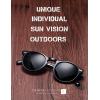 image:imageCARFIA Polarized Sunglasses for Women Acetate Frame SmallMedium Size UV400 Protection  Anti Glare CA52883 Black Frame Grey Lens