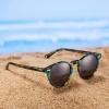 image:imageCARFIA Polarized Sunglasses for Women Acetate Frame SmallMedium Size UV400 Protection  Anti Glare CA52884 Flower Frame Grey Lens