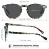 image:imageCARFIA Polarized Sunglasses for Women Acetate Frame SmallMedium Size UV400 Protection  Anti Glare CA52884 Flower Frame Grey Lens