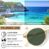 image:imageCARFIA Polarized Sunglasses for Women Acetate Frame SmallMedium Size UV400 Protection  Anti Glare CA52884 Grey Green Lens