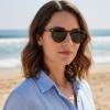 image:imageCARFIA Polarized Sunglasses for Women Acetate Frame SmallMedium Size UV400 Protection  Anti Glare CA52884 Tortoise Frame Green Lens