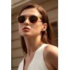 image:imageCARFIA Polarized Sunglasses for Women Acetate Frame SmallMedium Size UV400 Protection  Anti Glare CA52886 Clear Brown Frame Brown Lens