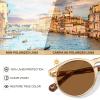 image:imageCARFIA Polarized Sunglasses for Women Acetate Frame SmallMedium Size UV400 Protection  Anti Glare CA52886 Clear Brown Frame Brown Lens