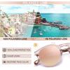 image:imageCARFIA Polarized Sunglasses for Women Acetate Frame SmallMedium Size UV400 Protection  Anti Glare CA52886 Pink Mirror