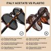 image:imageCARFIA Polarized Sunglasses for Women Acetate Frame SmallMedium Size UV400 Protection  Anti Glare CA52887 Tortoise Frame Grey Lens