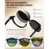 image:imageCARFIA Polarized Sunglasses for Women Acetate Frame SmallMedium Size UV400 Protection  Anti Glare CA52889 Black Frame Grey Lens