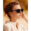 image:imageCARFIA Polarized Sunglasses for Women Acetate Frame SmallMedium Size UV400 Protection  Anti Glare CA52889 Black Frame Grey Lens