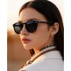 image:imageCARFIA Polarized Sunglasses for Women Acetate Frame SmallMedium Size UV400 Protection  Anti Glare CA52889 Black Frame Grey Lens