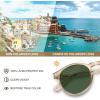image:imageCARFIA Polarized Sunglasses for Women Acetate Frame SmallMedium Size UV400 Protection  Anti Glare CA52889 Light Coffee Frame Green Lens