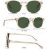 image:imageCARFIA Polarized Sunglasses for Women Acetate Frame SmallMedium Size UV400 Protection  Anti Glare CA52889 Light Coffee Frame Green Lens