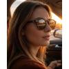 image:imageCARFIA Polarized Sunglasses for Women Acetate Frame SmallMedium Size UV400 Protection  Anti Glare CA52889 Tortoise Frame Brown Lens