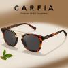 image:imageCARFIA Retro Polarized Sunglasses Womens UV400 Protection Unique Double Metal Bridge Premium Square Acetate ShadesA3 Tortoisesshell Frame Grey Lens