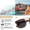 image:imageCARFIA Retro Polarized Sunglasses Womens UV400 Protection Unique Double Metal Bridge Premium Square Acetate ShadesA3 Tortoisesshell Frame Grey Lens