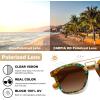 image:imageCARFIA Retro Polarized Sunglasses Womens UV400 Protection Unique Double Metal Bridge Premium Square Acetate ShadesA5mix Brown Frame Gradient Brown Lenses