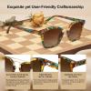 image:imageCARFIA Retro Polarized Sunglasses Womens UV400 Protection Unique Double Metal Bridge Premium Square Acetate ShadesA5mix Brown Frame Gradient Brown Lenses