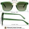 image:imageCARFIA Retro Polarized Sunglasses Womens UV400 Protection Unique Double Metal Bridge Premium Square Acetate ShadesA6green Frame Gradient Green Lenses