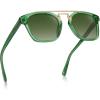 image:imageCARFIA Retro Polarized Sunglasses Womens UV400 Protection Unique Double Metal Bridge Premium Square Acetate ShadesA6green Frame Gradient Green Lenses