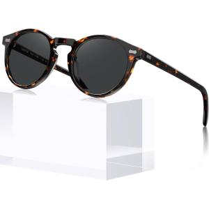 image:imageCARFIA Polarized Sunglasses for Women Acetate Frame SmallMedium Size UV400 Protection  Anti Glare CA52888 Tortoise Frame Grey Lens