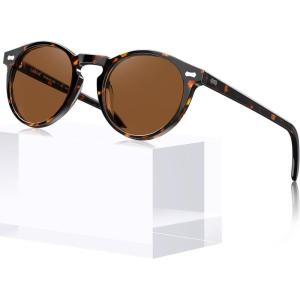 image:imageCARFIA Polarized Sunglasses for Women Acetate Frame SmallMedium Size UV400 Protection  Anti Glare CA52889 Tortoise Frame Brown Lens