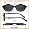 image:imageCARFIA Acetate Oval Womens Polarized Sunglasses UV Protection Trendy Designer Retro Handmade Shades Fit Most Face Shapes1 Black Frame Grey Lens